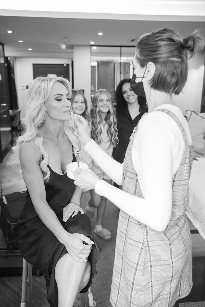 Professional bridal glam by Storm Pass Makeup, wedding portraits by Kevin Mark Pass Photography