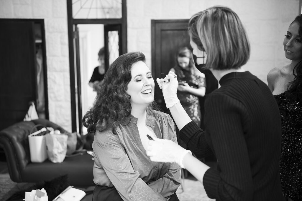 Getting ready for Jessica's wedding day at Shepstone Gardens, Johannesburg, professional bridal makeup by Storm Pass Makeup and photography by Kevin Mark Pass
