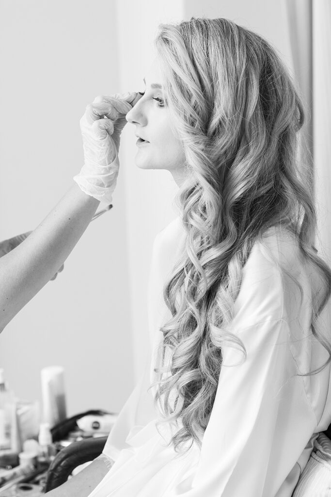 Getting ready for Sam's wedding day at Shepstone Gardens, Johannesburg, professional bridal makeup by Storm Pass Makeup and photography by Kevin Mark Pass